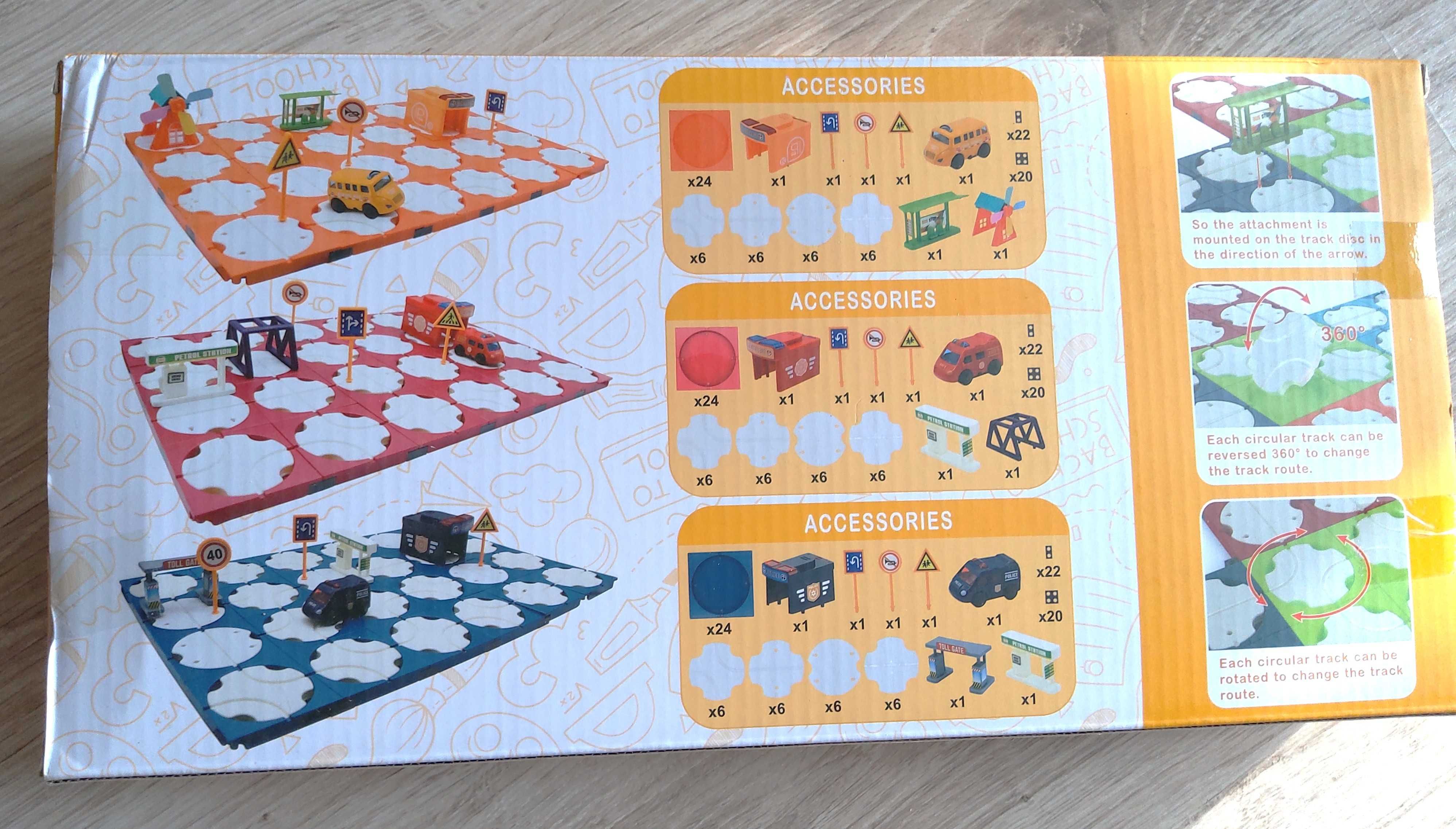 Tor samochodowy puzzle z labiryntem dla autek efekty dźwiękowe orange