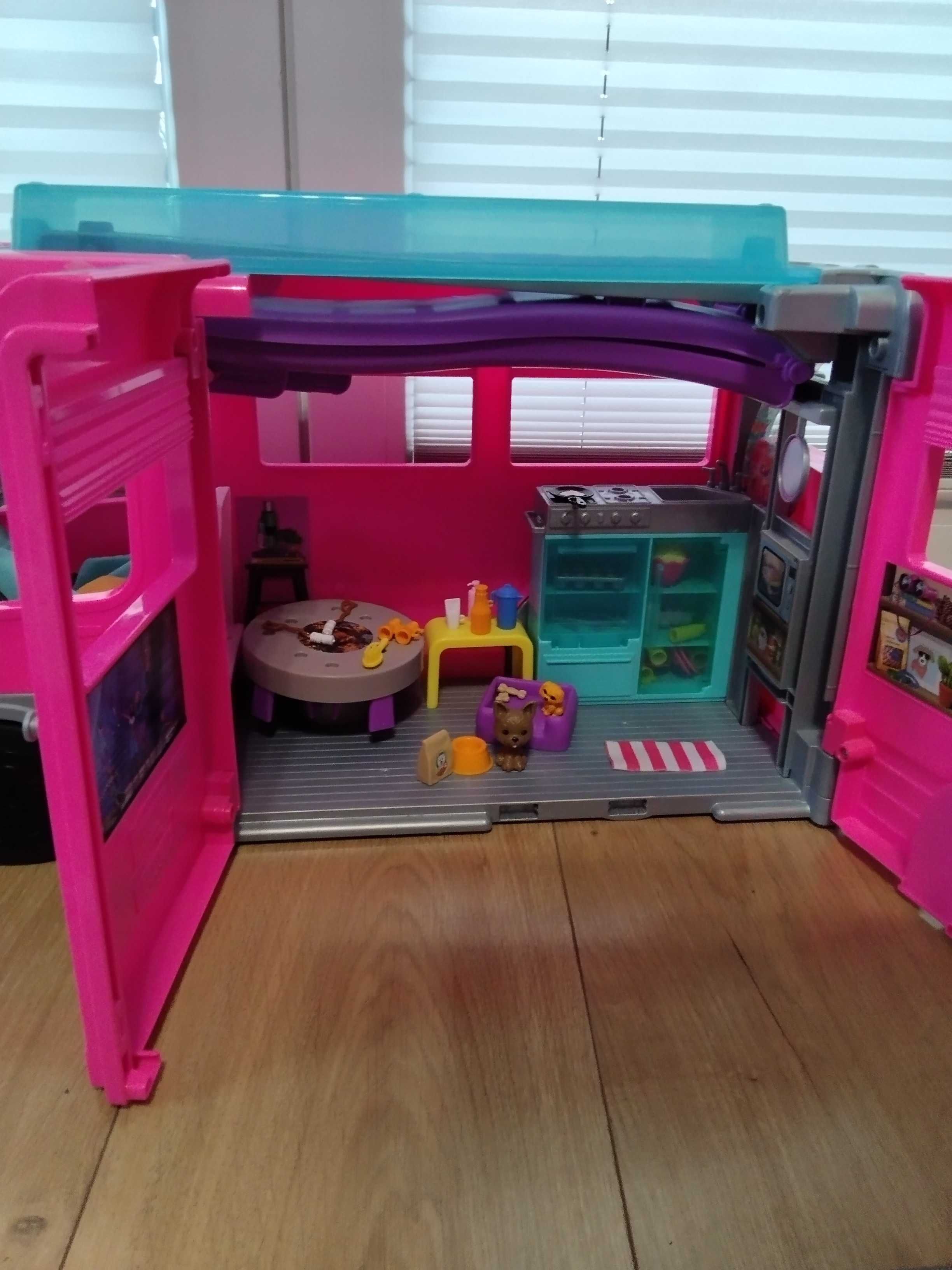 Barbie Kamper Marzeń DreamCamper akcesoria zjeżdżalnia