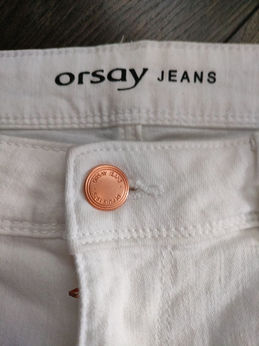 Damskie białe spodnie jeans Orsay 40