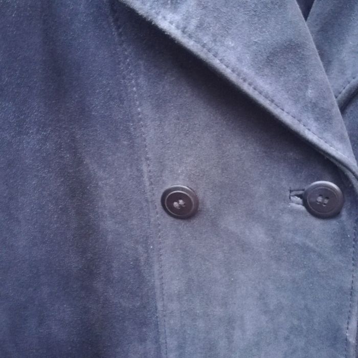 Granatowa kurtka zamszowa, skóra naturalna roz. 38