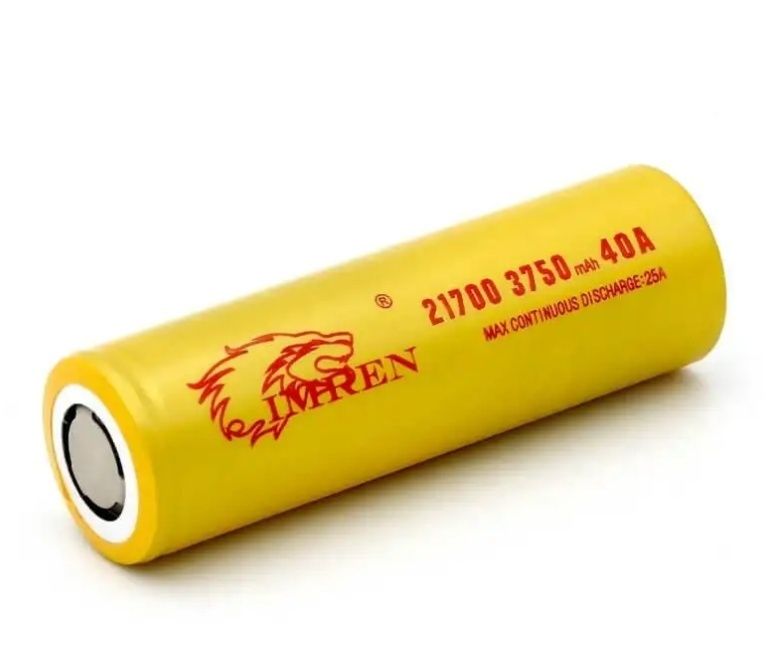 Imren 21700 3750mAh 40A IMR, Li-ion, новый, 2 штуки
Цена указана за 2