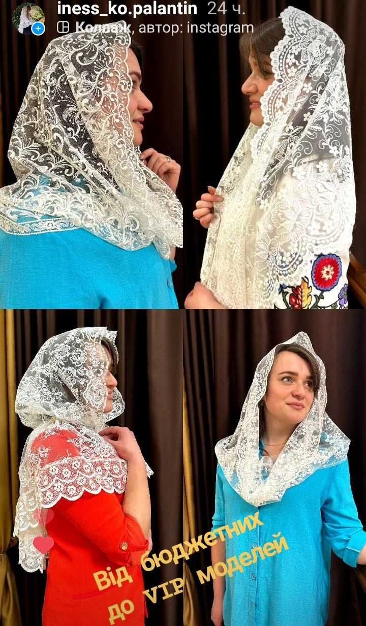 Снуд на Пасху хрестини весілля у церкву шарф нова хустка біла святкова