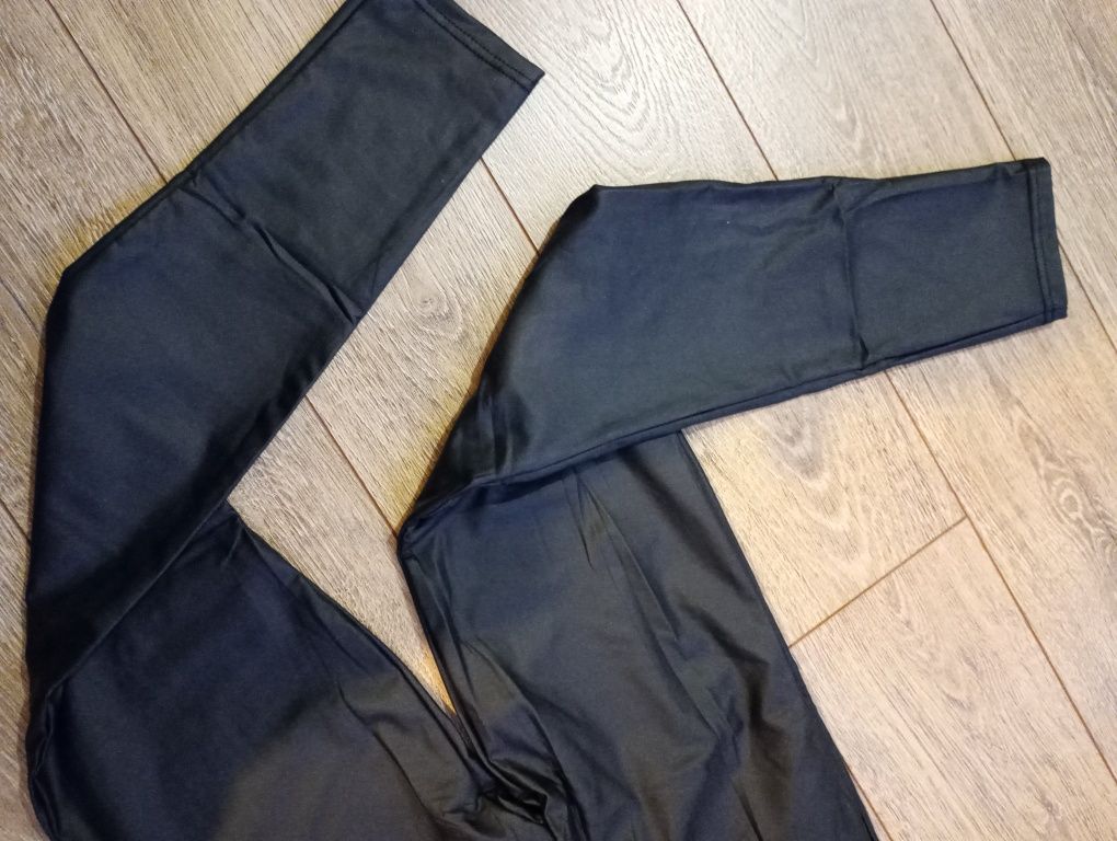 Spodnie skóra czarne damskie rozmiar S M