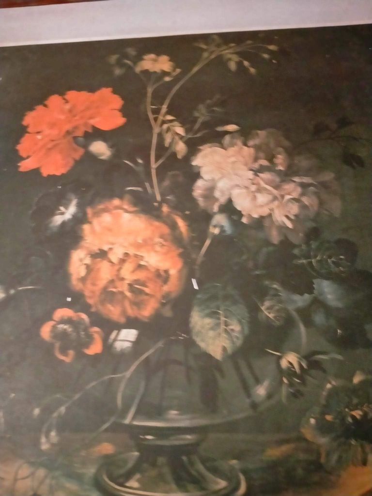 Stary obraz na ścianę kwiaty