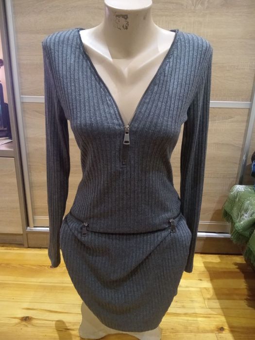 Платье в рубчик с/м