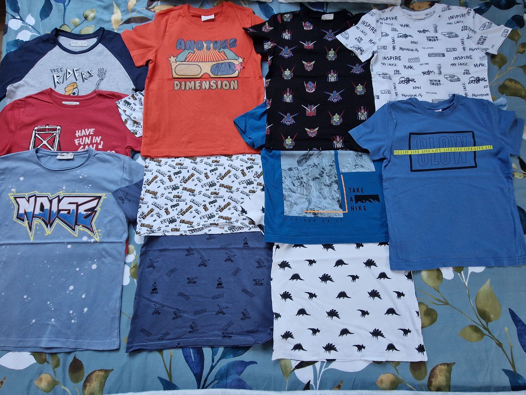 Koszulki, T-shirty, komplet, 11 sztuk, Zara, Coccodrillo, rozmiar 128