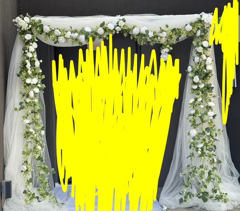 Ścianka ozdobna Kompozycja z kwiatów wesele ślub ścianka brama weselna