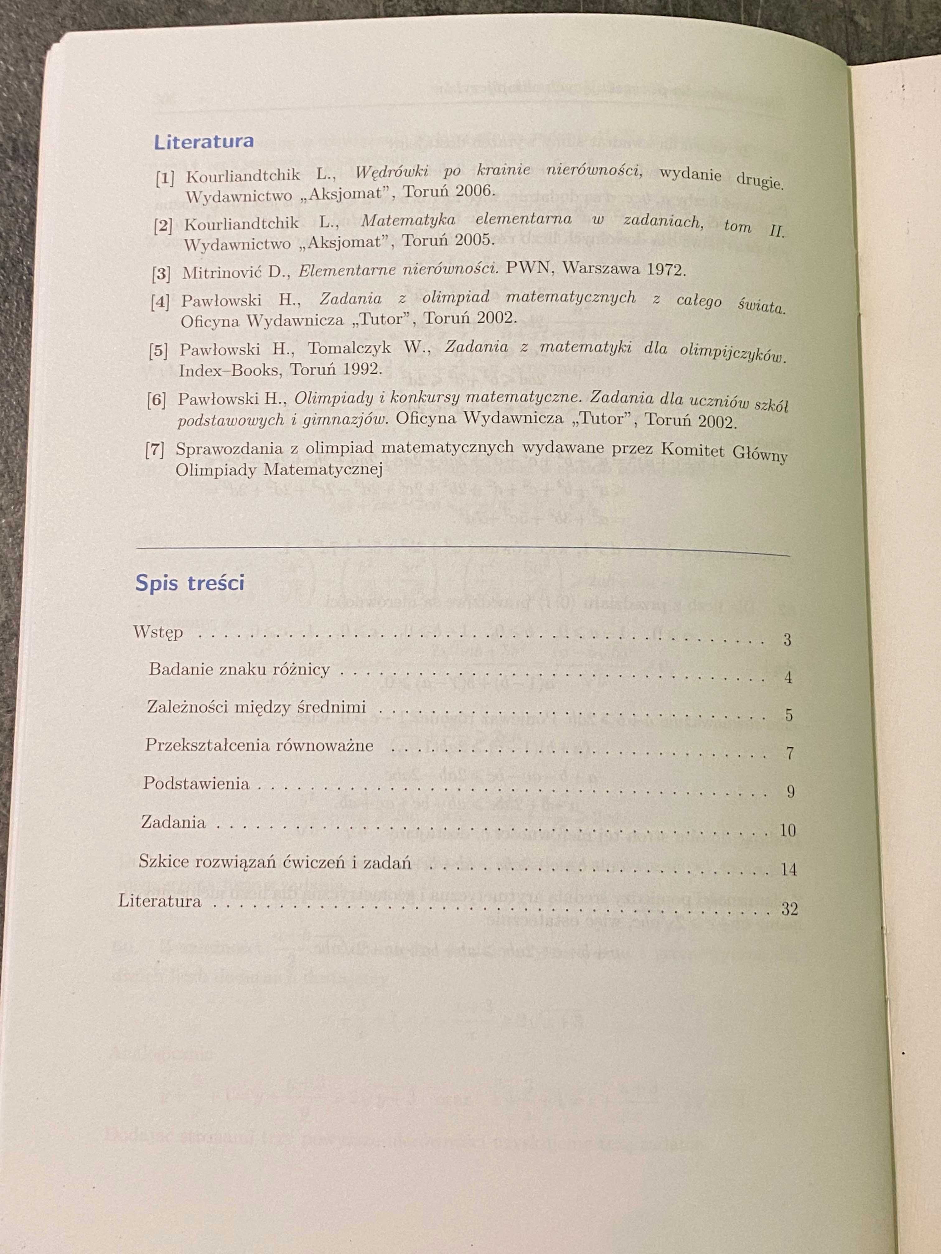 Skrypt Nierówności matematyczne dla początkujących olimpijczyków