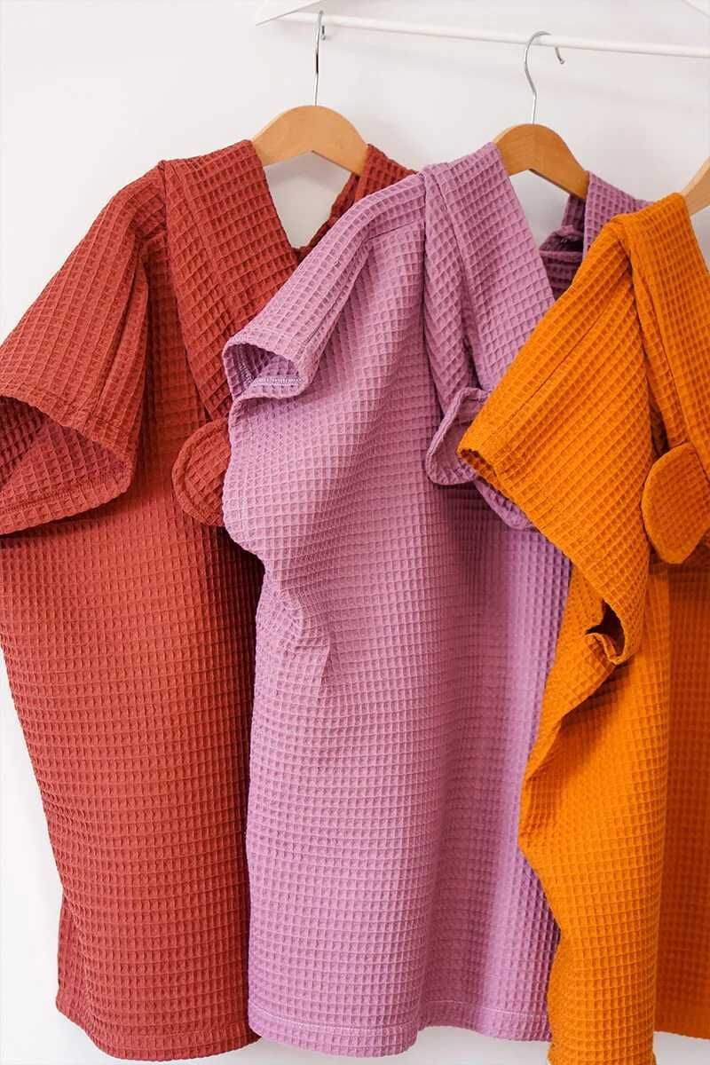 Ręcznik ponczo z kapturem S – 2–4 lata – cynamon, 100% bawełna, unisex
