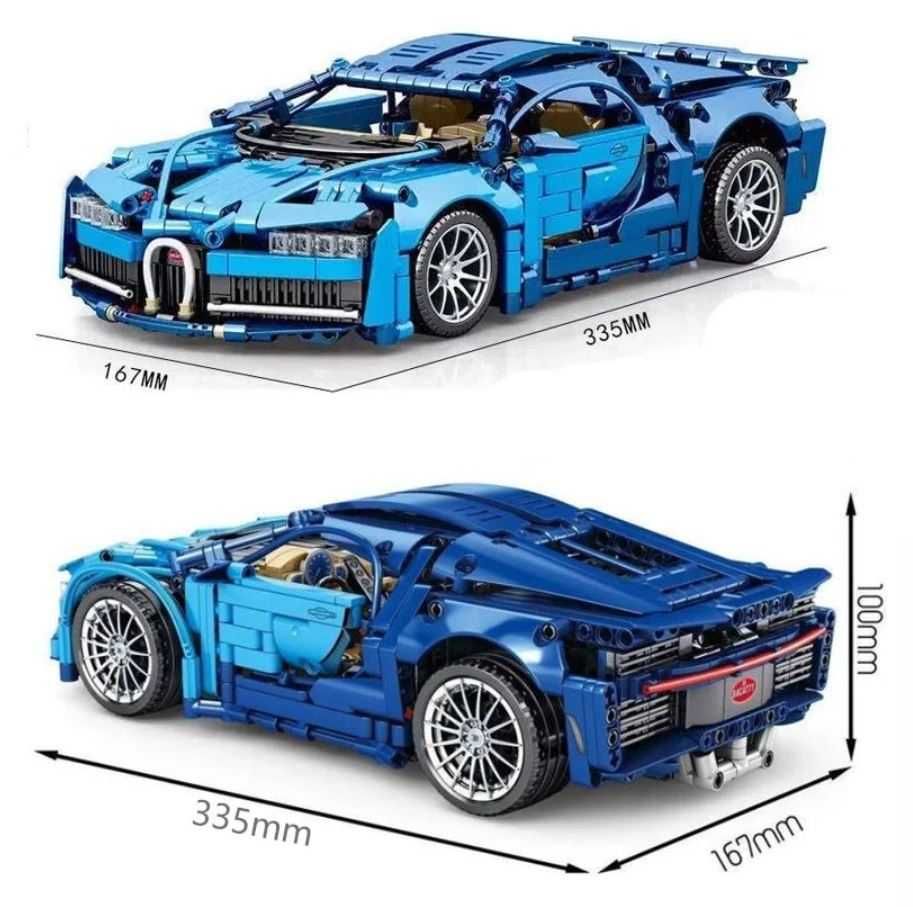 Klocki BUGATTI CHIRON 1233-klockI 33cm Ruchome elementy zam. TECHNIC