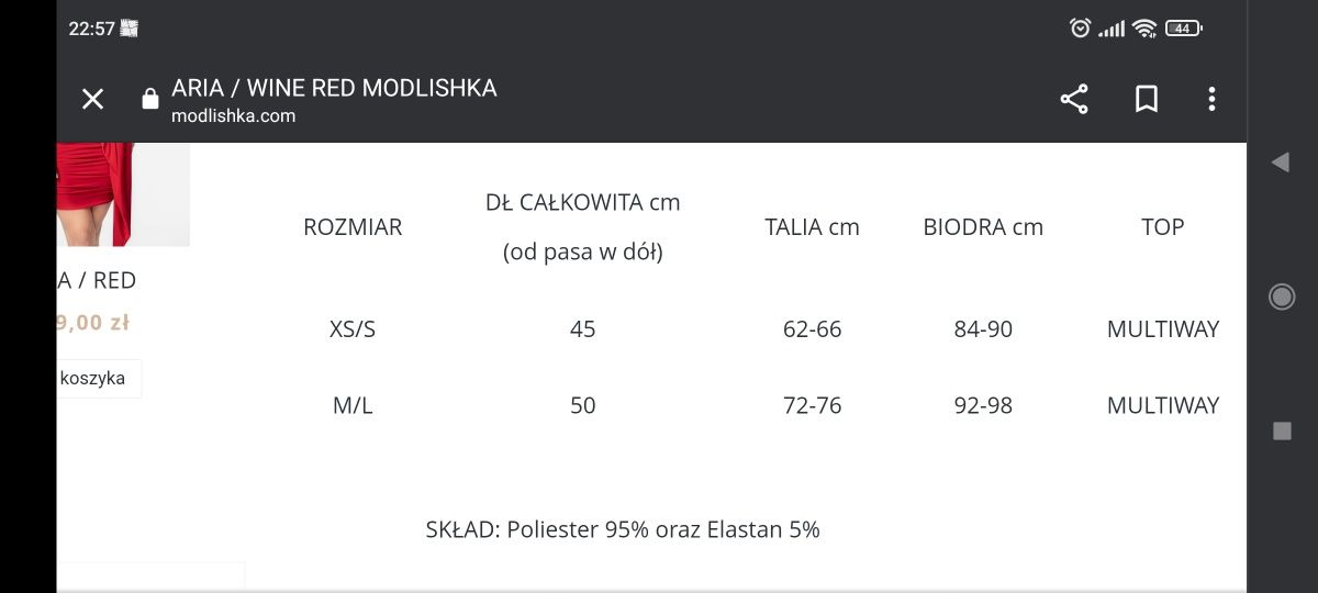 Sukienka mini infinity ARIA Modlishka XS/S