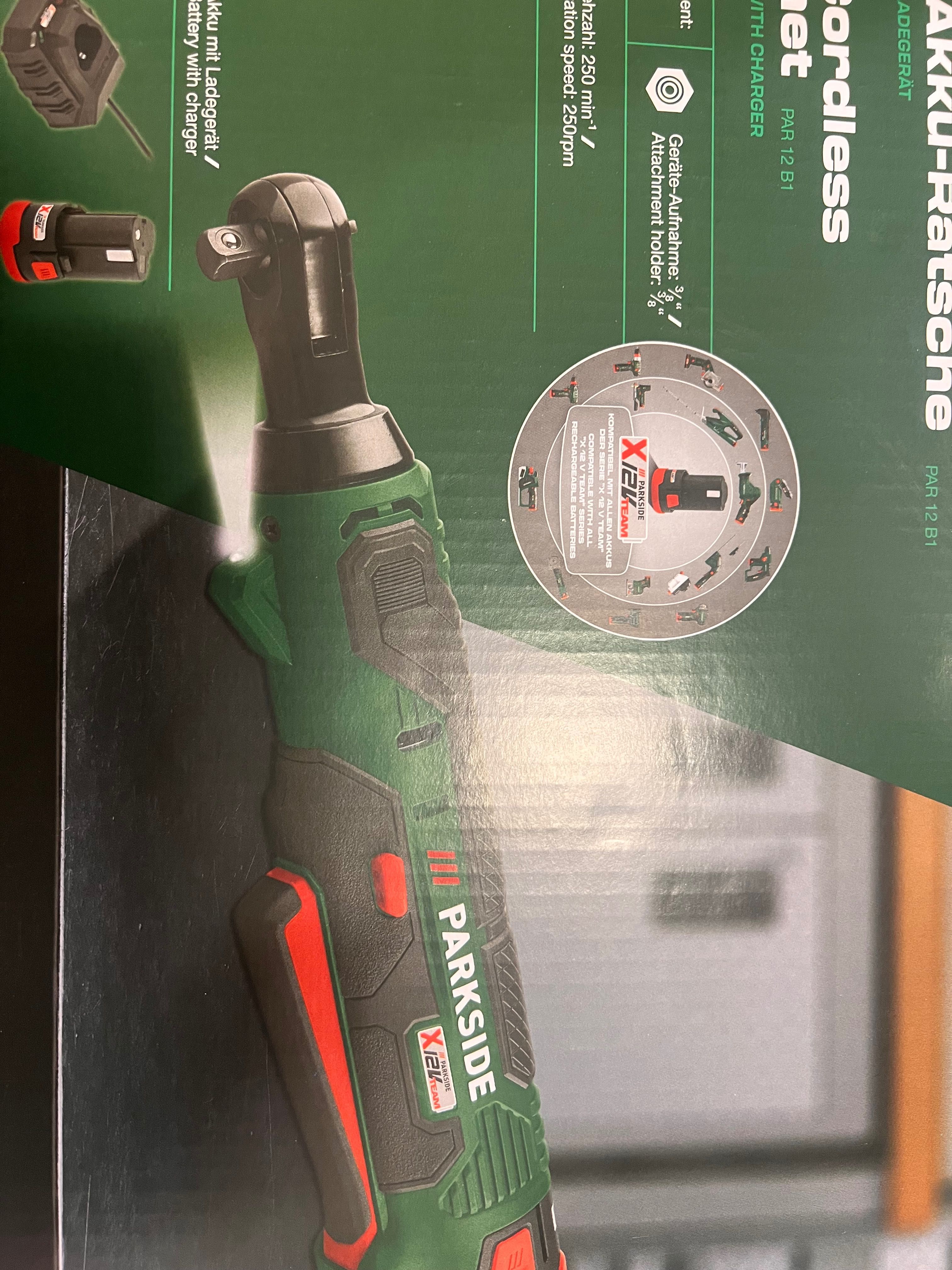 PARKSIDE Akumulatorowa Grzechotka 12V + akumulator + ładowarka