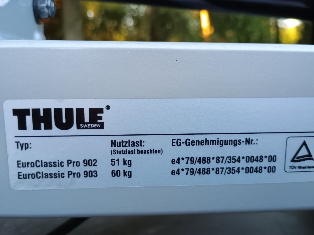 Bagażnik rowerowy na hak Thule EC 902 e-bike na długie rowery składany
