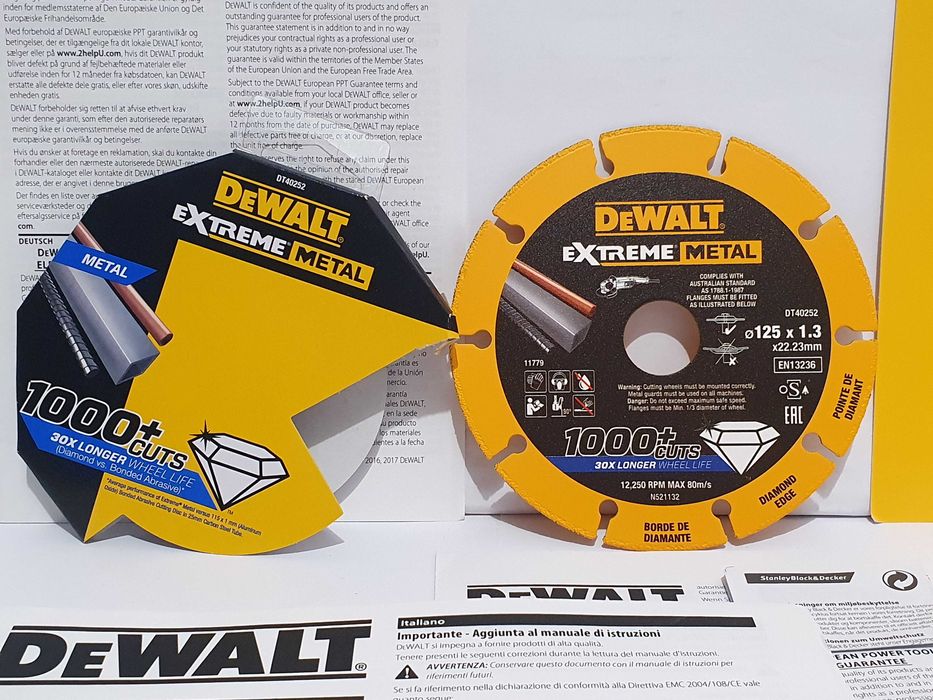 Tarcza do metalu DEWALT 125mm diamentowa Super Jakość stal inox żeliwo