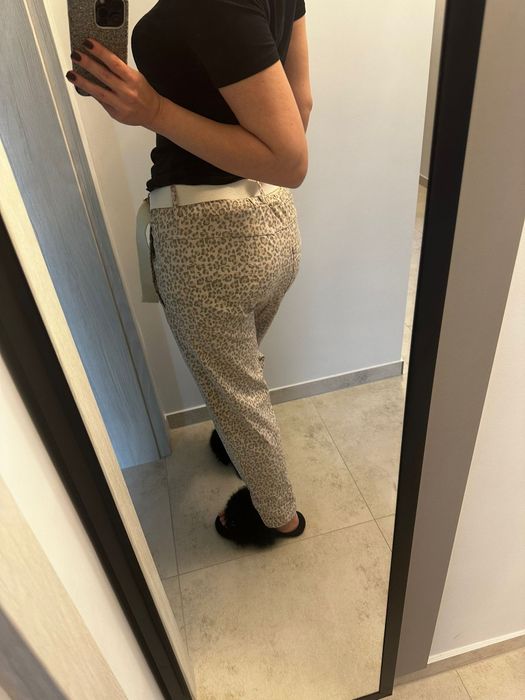 Jeansy panterka z paskiem