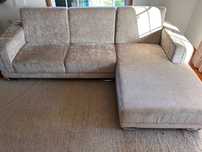 Sofá beje com Chaise longue