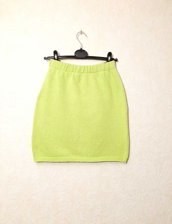 Мини юбка салатовая зелёная трикотаж молодёжка девочке р44-48