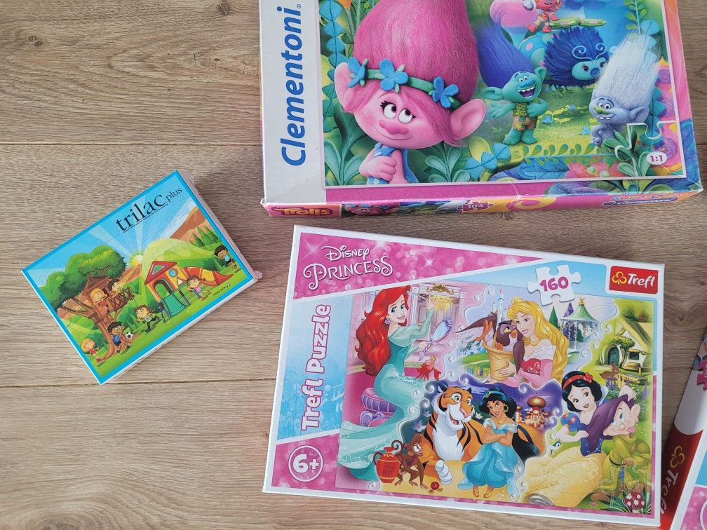 PUZZLE 104+160+200 6+ 7+ Trolle Disney Minnie Księżniczki