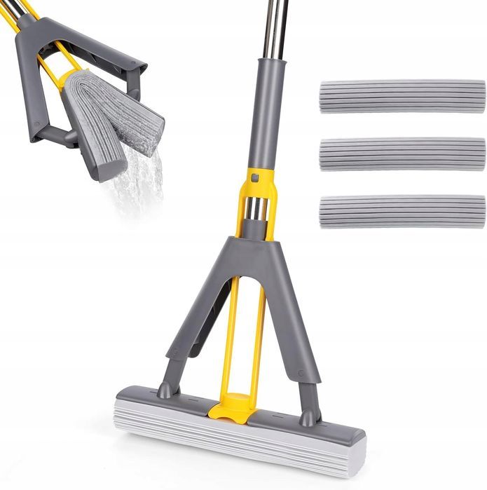 mop z gąbką masthome szary 27 cm