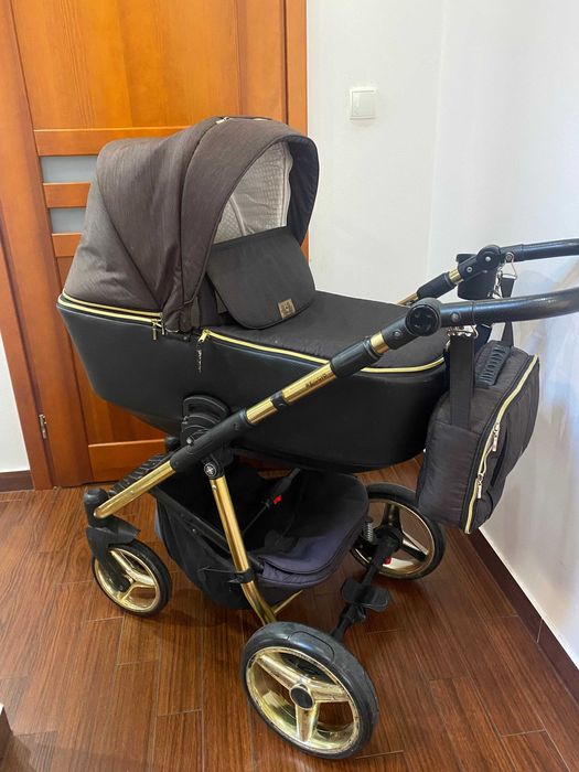 Sprzedam elegancki złoto czarny wózek dziecięcy  2w1 Adamex Reggio