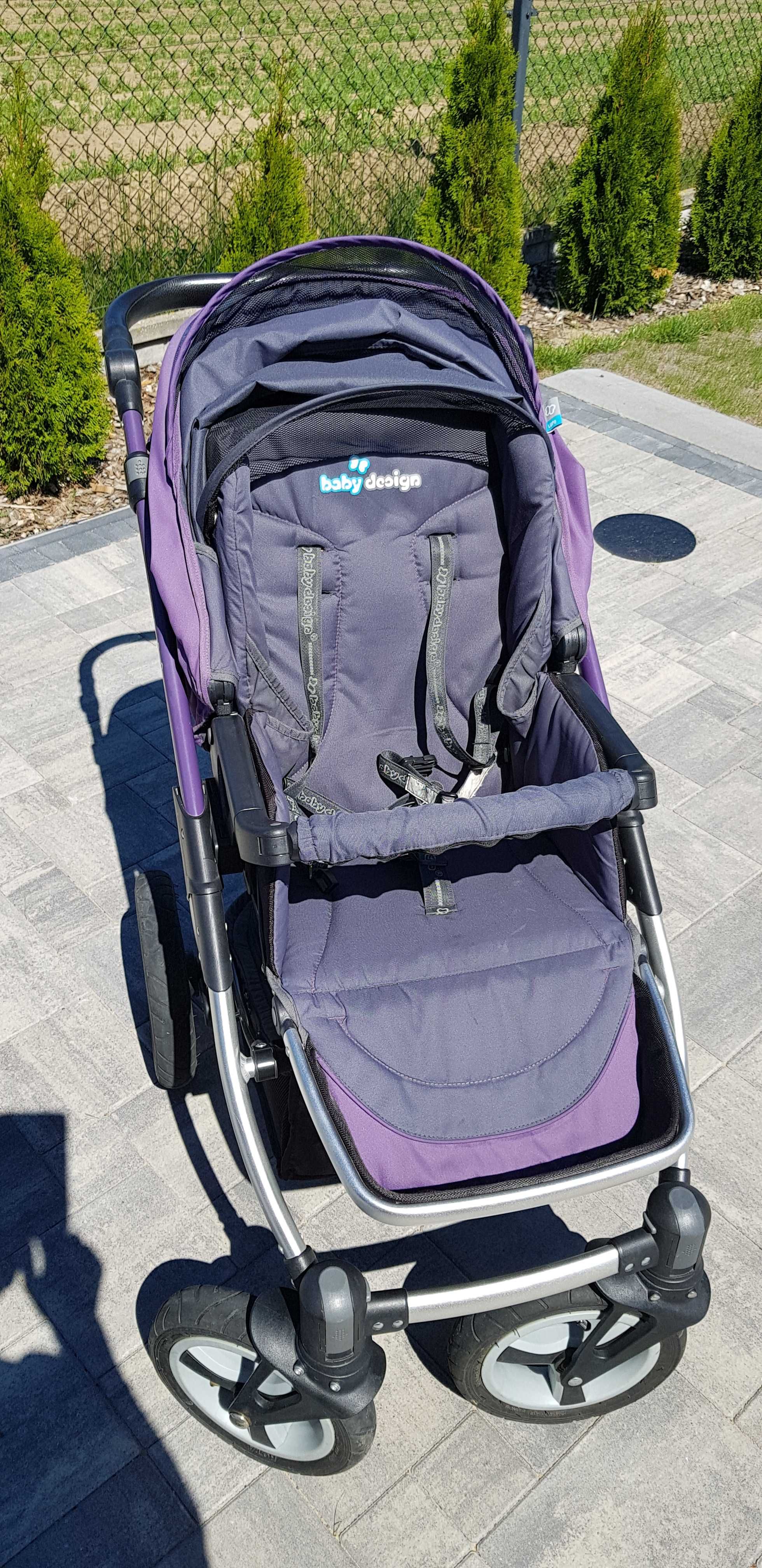 Wózek dziecięcy Baby Design Lupo  Fioletowy 3w1