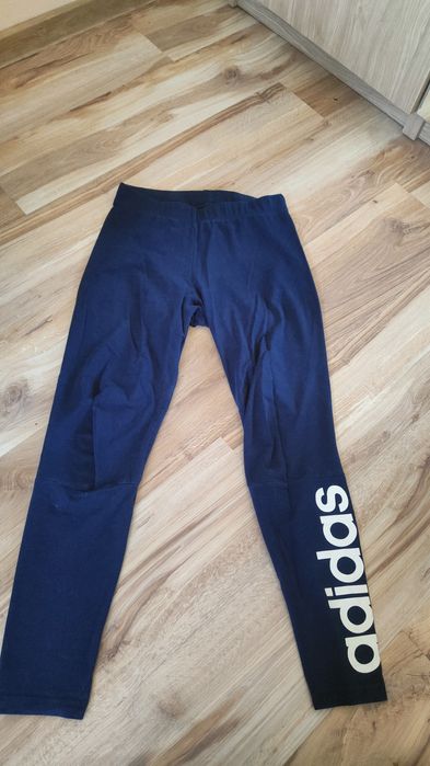 Spodnie legginsy adidas 38-40 eu elastyczne granatowe