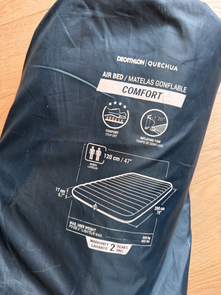 Materac 120x200 decathlon Queshua comfort pompowany