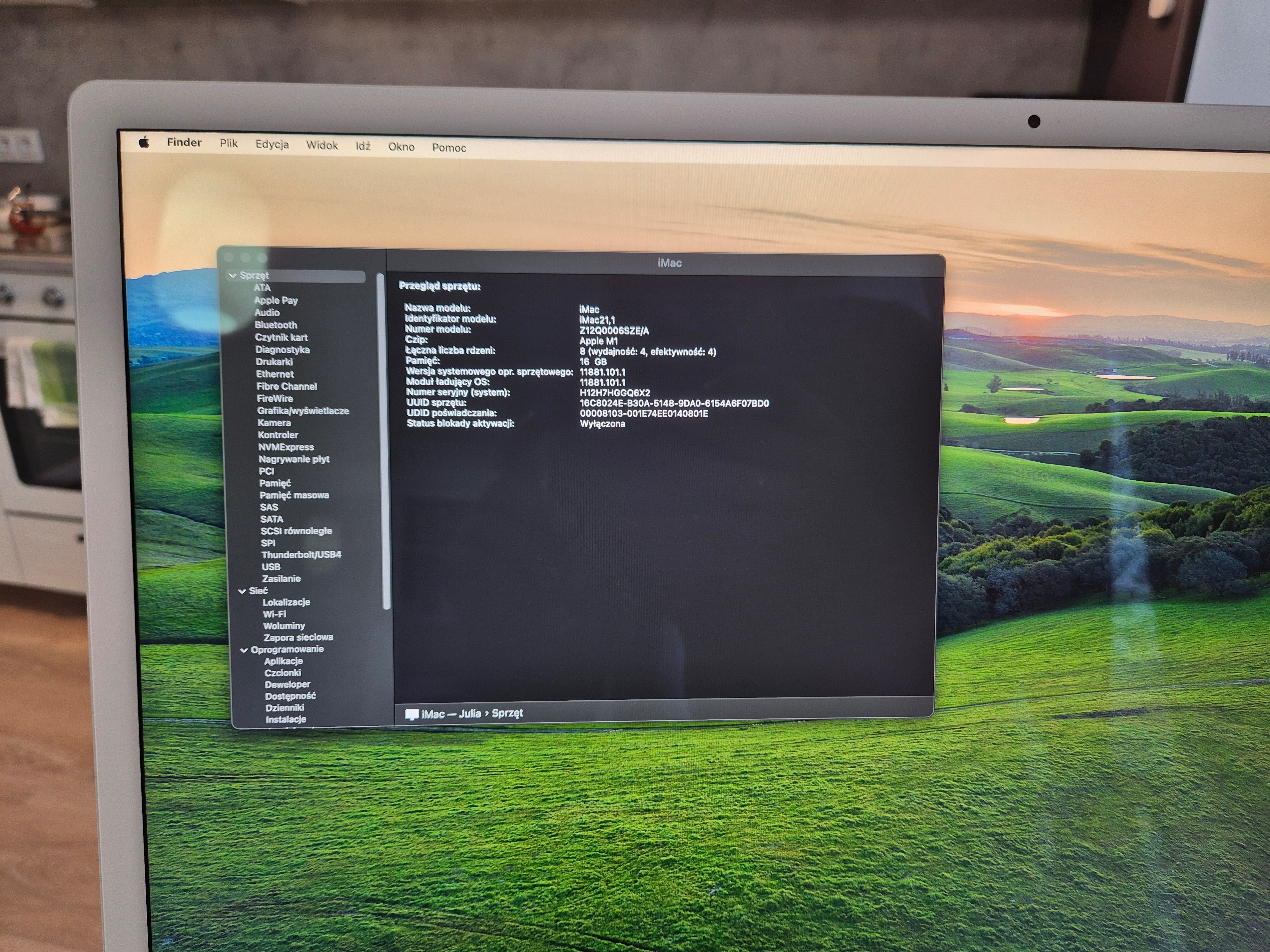 iMac M1 24" 16Gb 256Gb 8-rdzeniowe GPU | 4 porty | Stan idealny