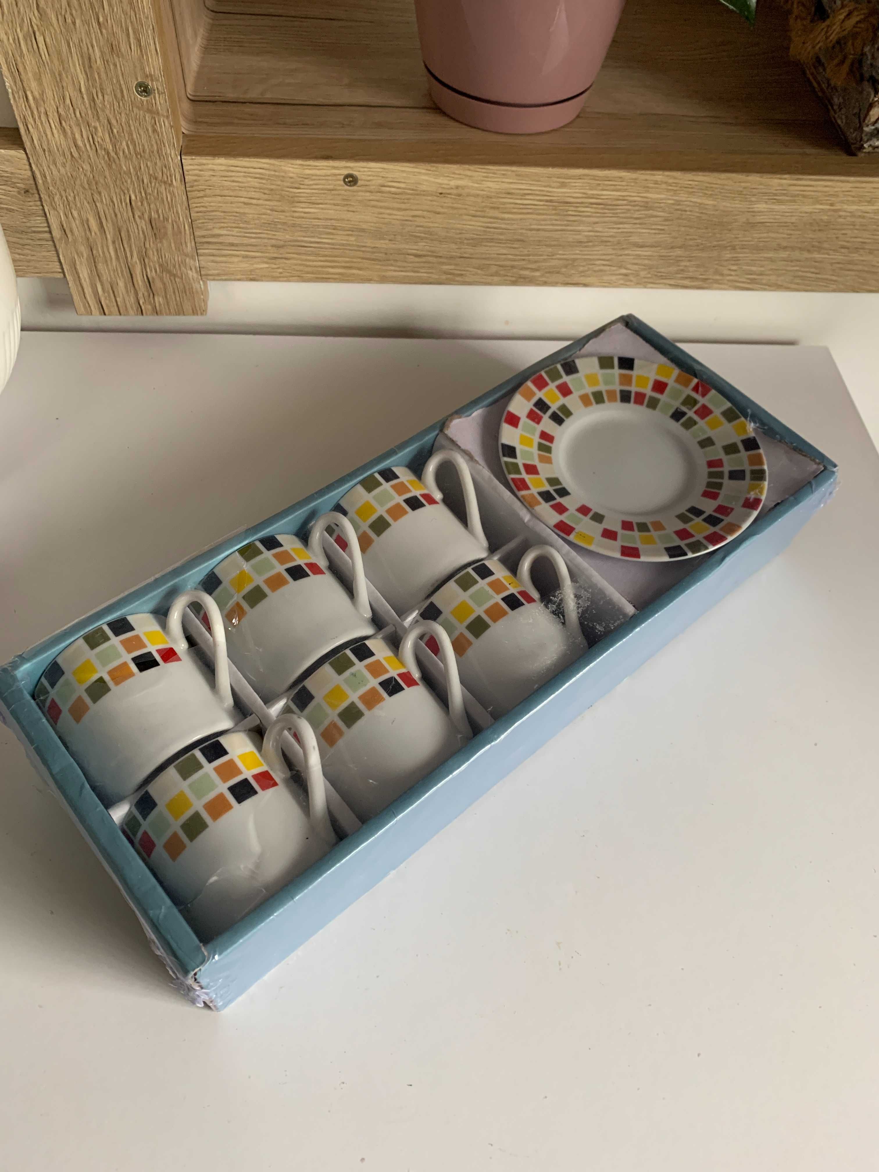 zestaw filiżanek do espresso ze spodkami można myć w zmywarce