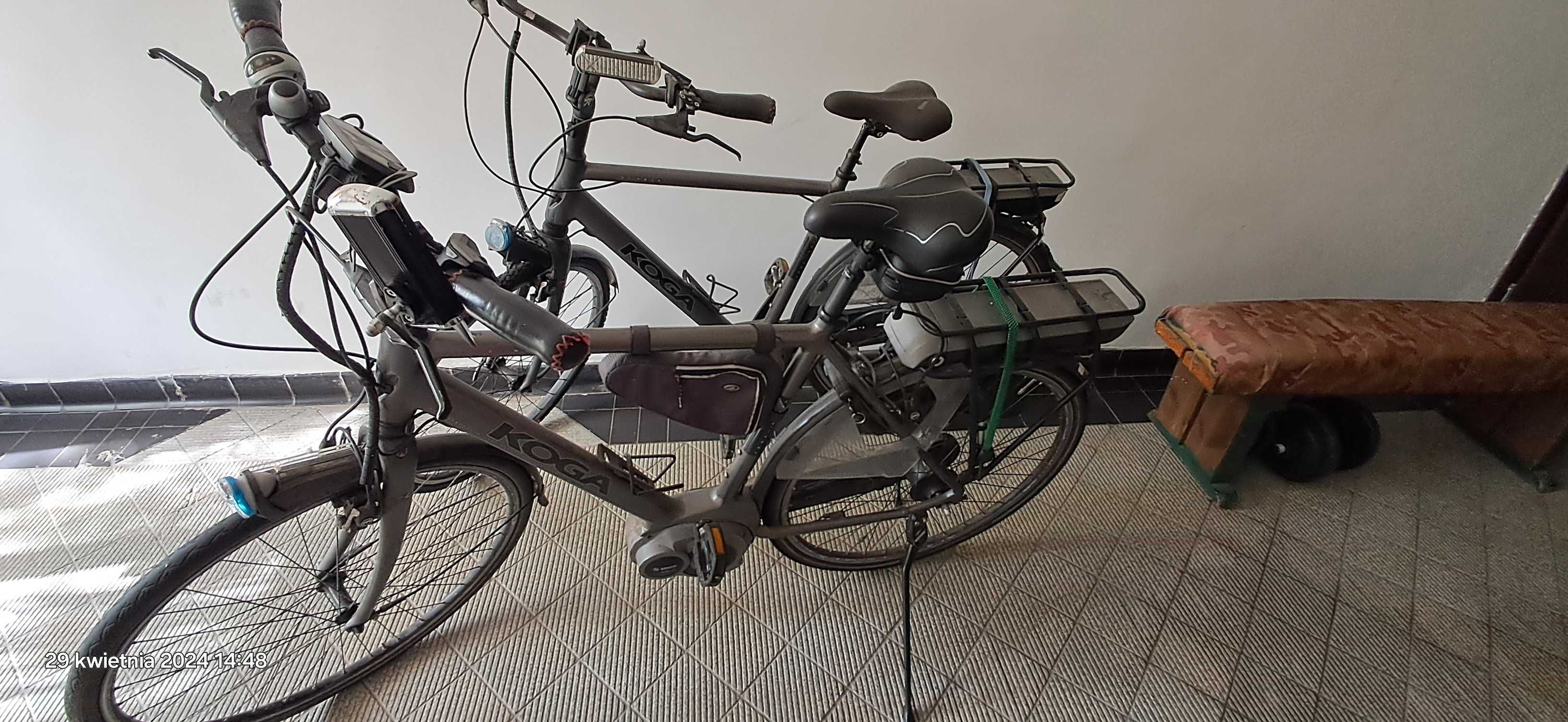 Dwa rowery ze wspomaganiem elektrycznym firmy Koga