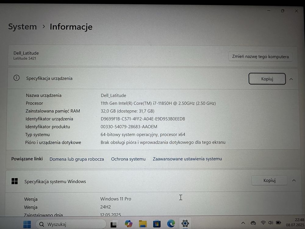 Laptop Dell Latitude 5421 i7 32gb ram + Torba Dell
