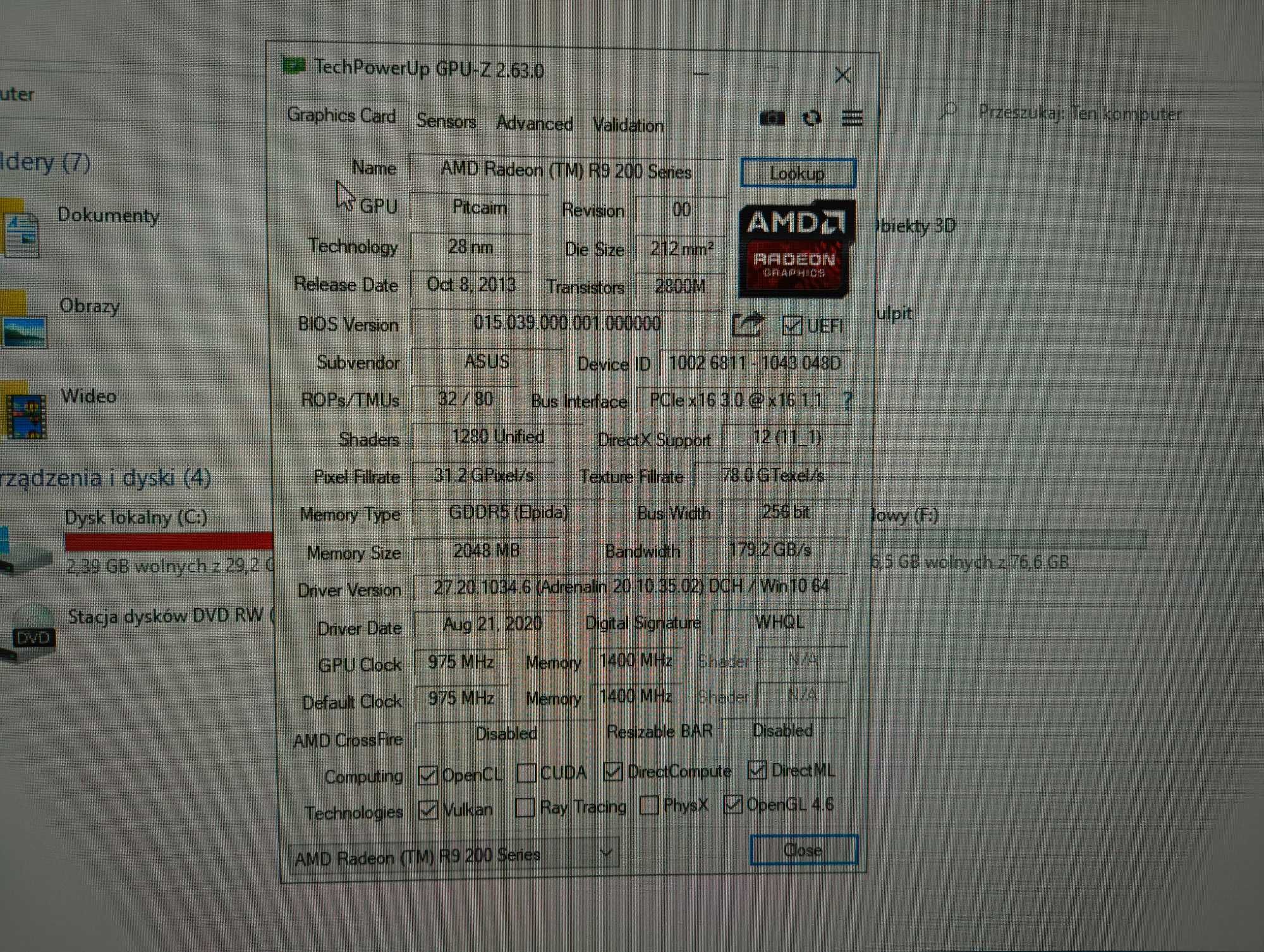 Zestaw komputerowy komputer monitor 24 INTEL AMD R9 270 WINDOWS 10 PRO