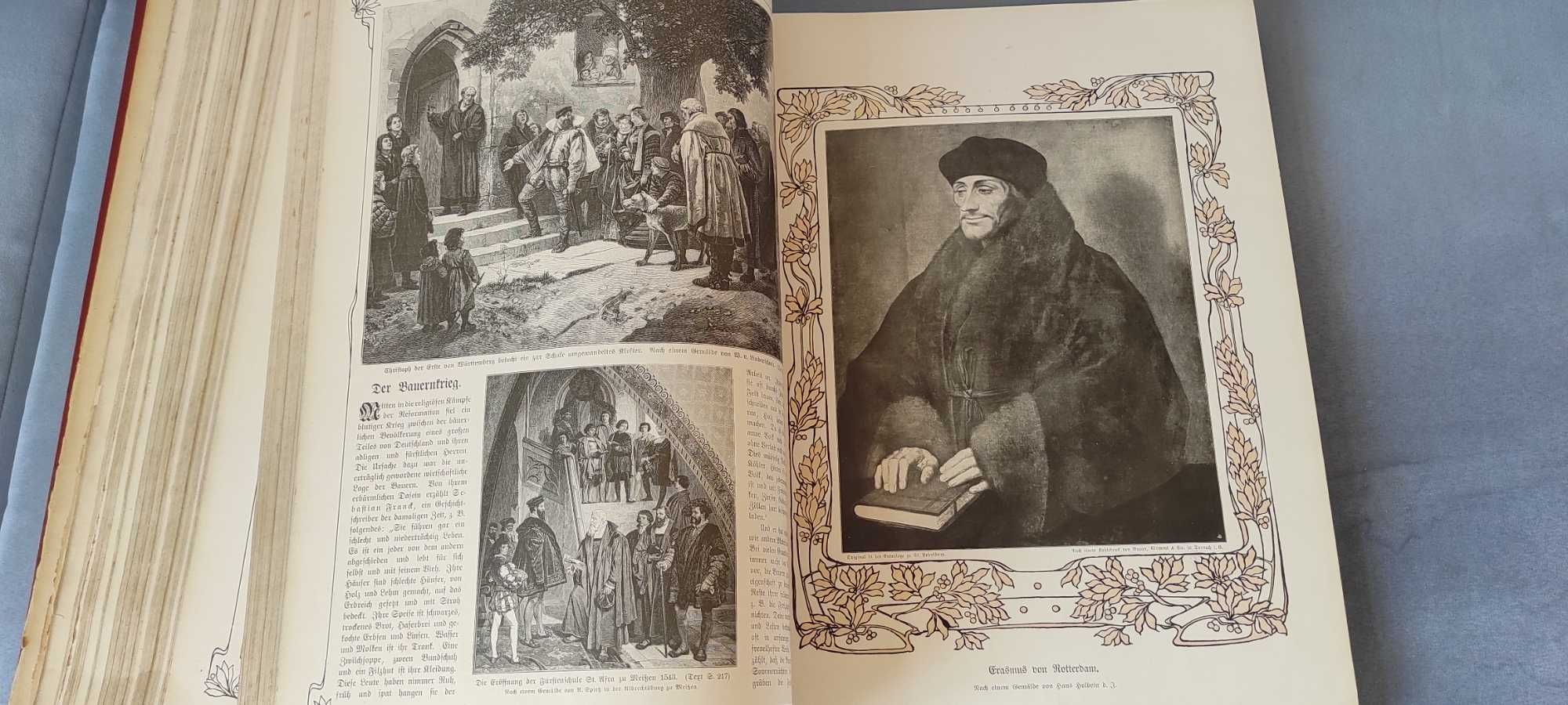 Старинный огромный Фолиант Тысячелетняя история Германии в гравюрах.