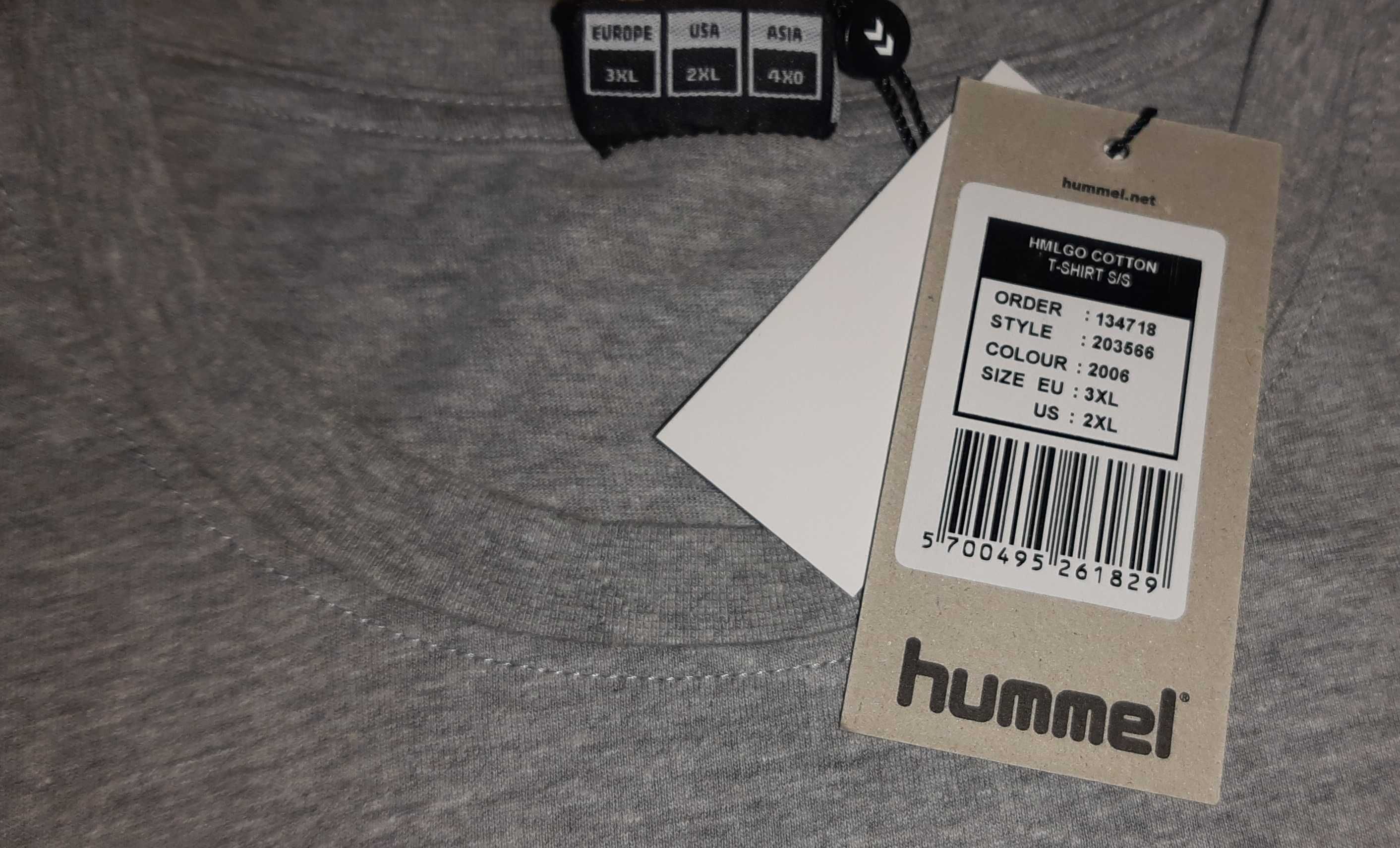 Для больших людей, футболка HUMMEL,серая, новая, размер 3XL (64)