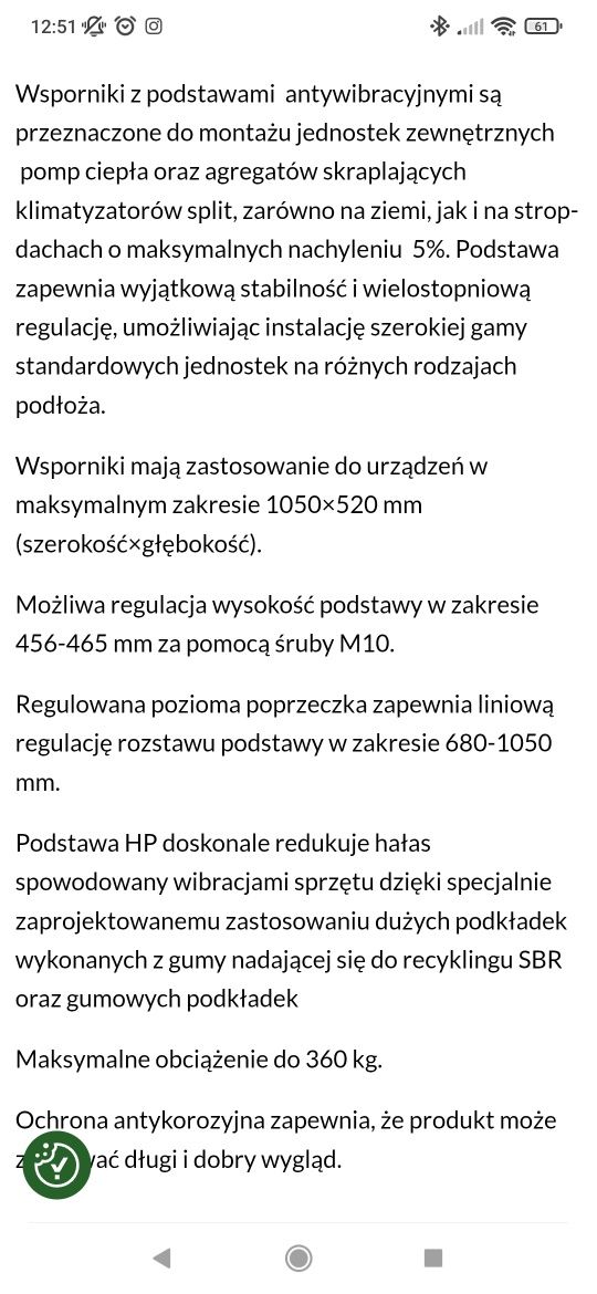 Biały stojak pod pompę ciepła, klimatyzację Entalpia Europe HP-A