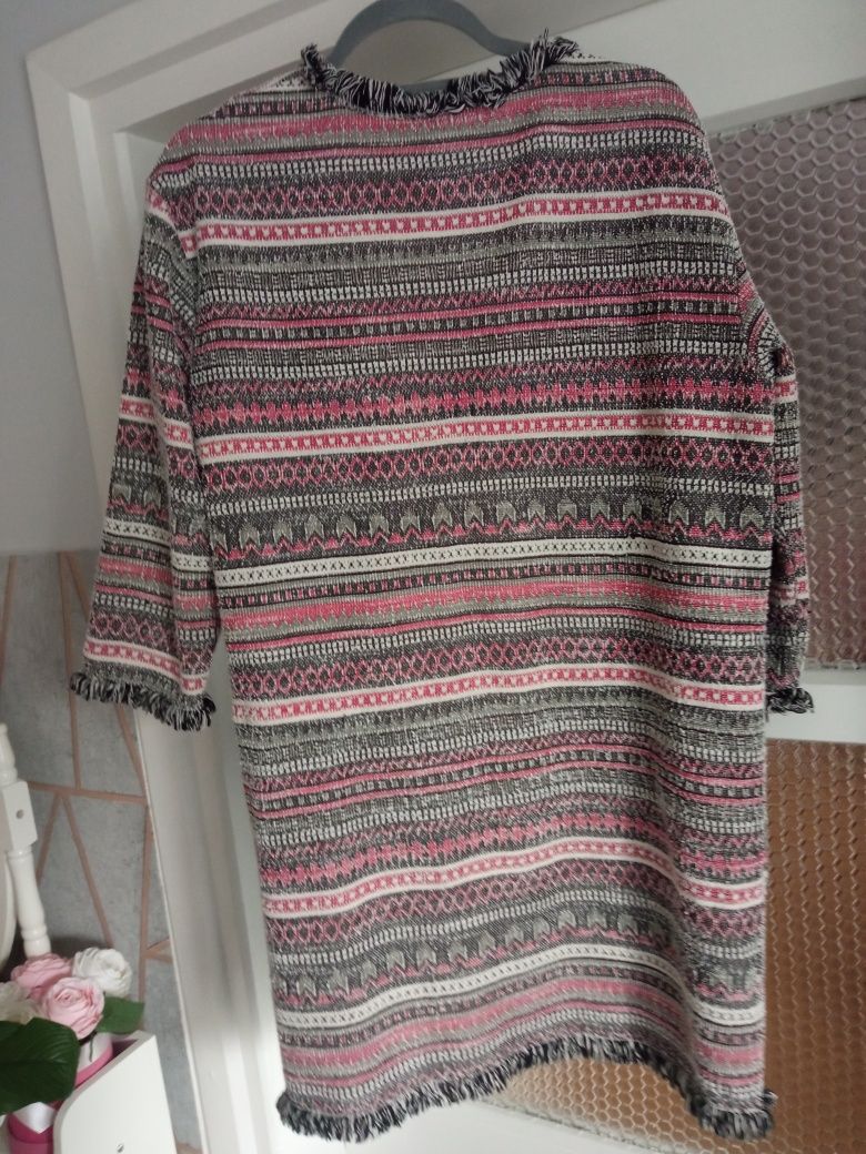 Narzutka, kardigan damski M/L Reserved, kolorowa, bawełna 70%, ciepła,