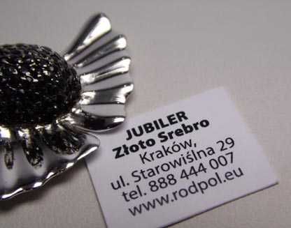 Srebrna zawieszka ciekawy kształt czarne cyrkonie