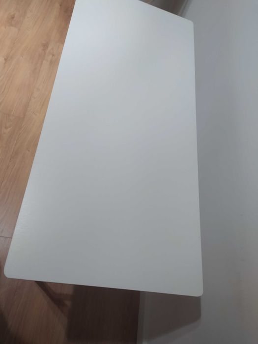 Biurko komputerowe stolik loft białe z półką 100 cm