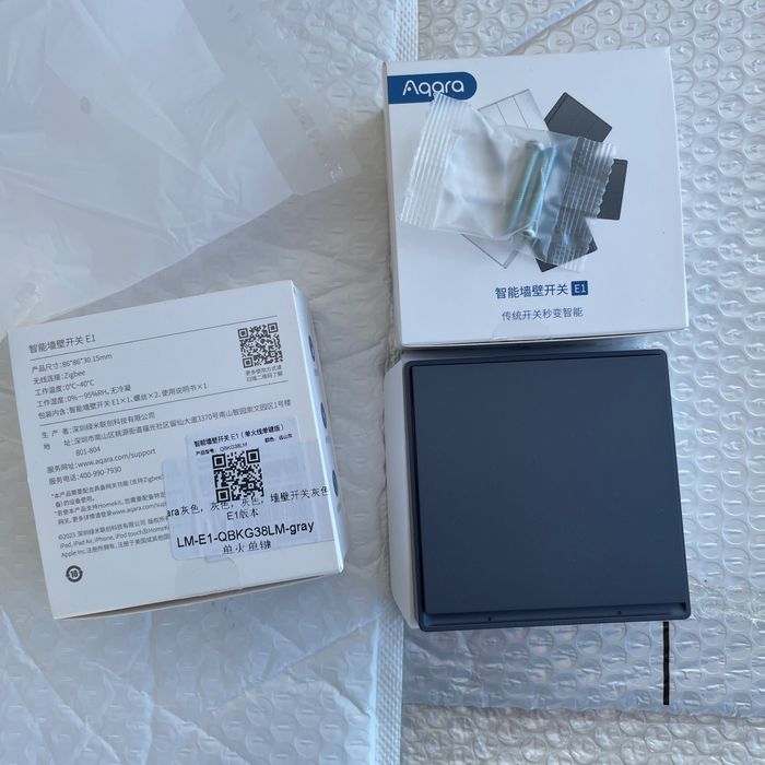 Одноклавішний вимикач Xiaomi Aqara E1 QBKG38LM чорний, без нуля