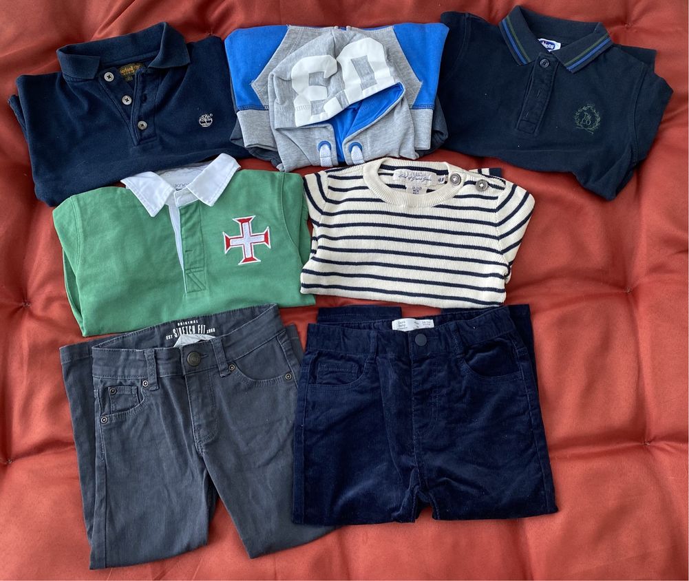 Roupa nova menino 2 anos polos,calças,camisolas Knot, Timberland, Zara