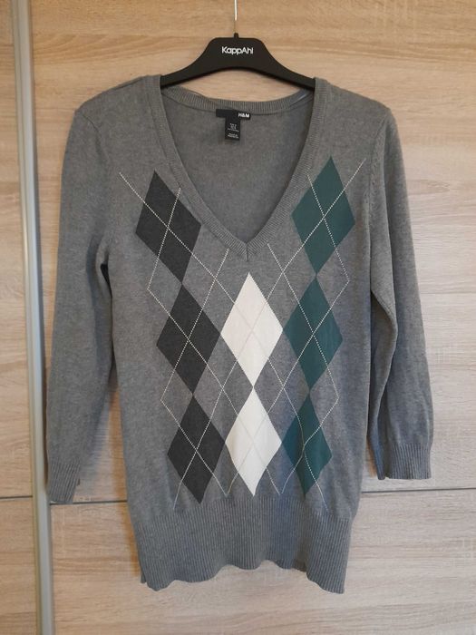 H&M sweter w krate M 36 38 w serek sweterek