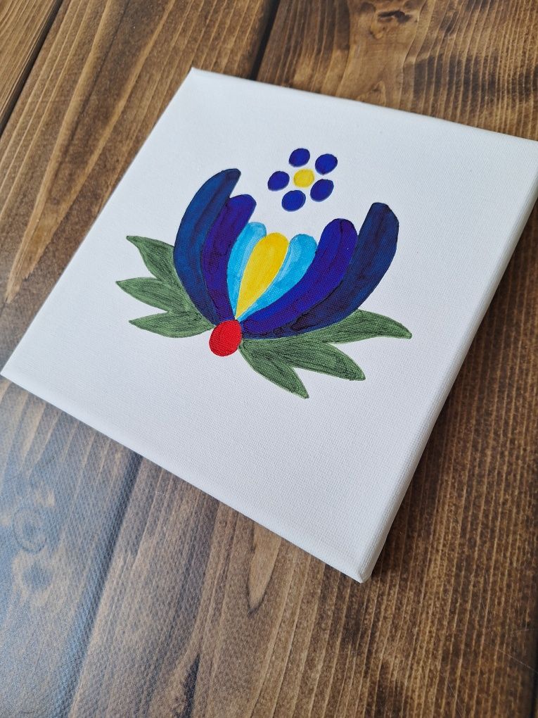 Obraz ze wzorem kaszubskim Palmeta - handmade