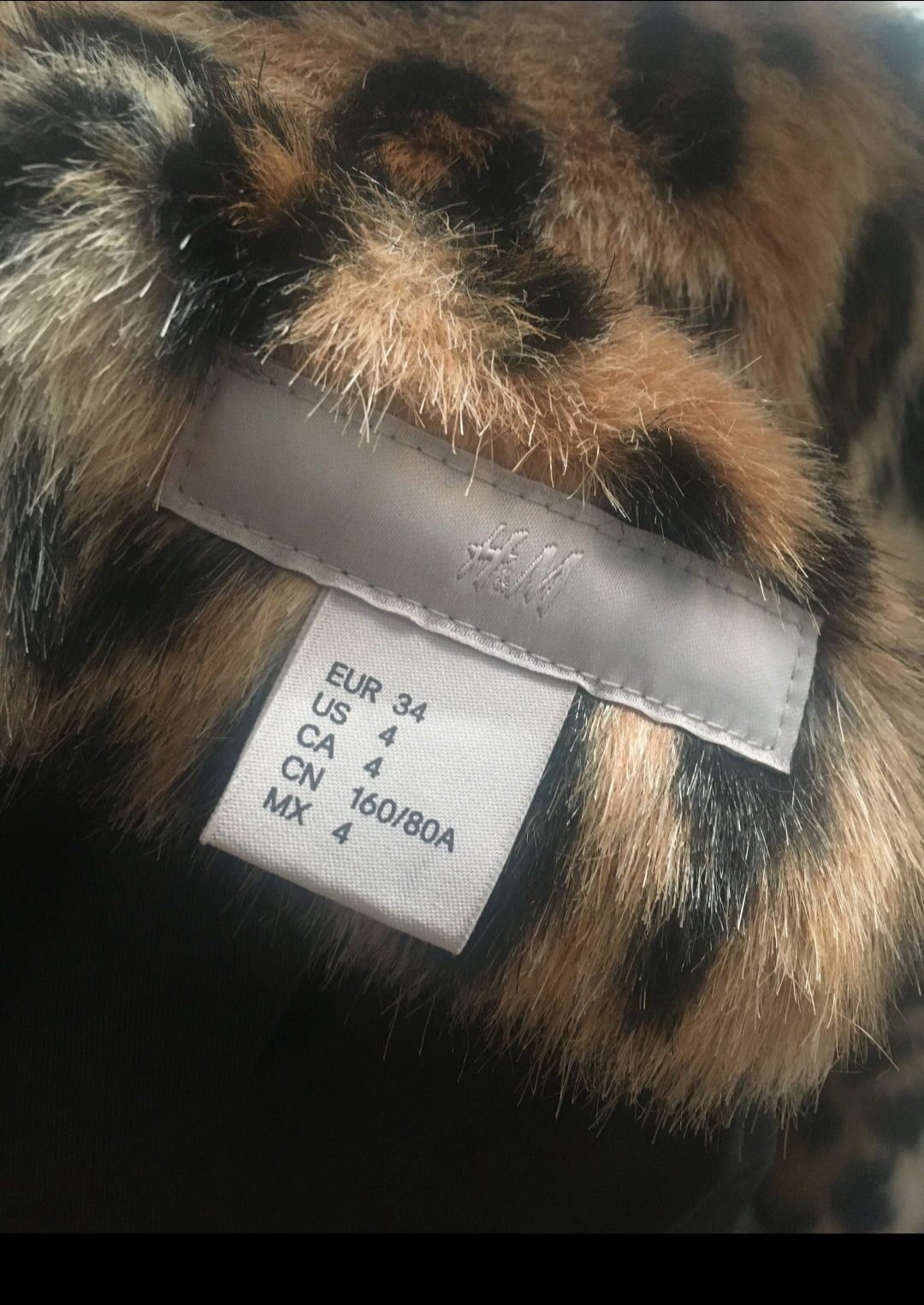 Elegancie futro płaszcz H&M zara zwierzęcy print panterka leopard S M