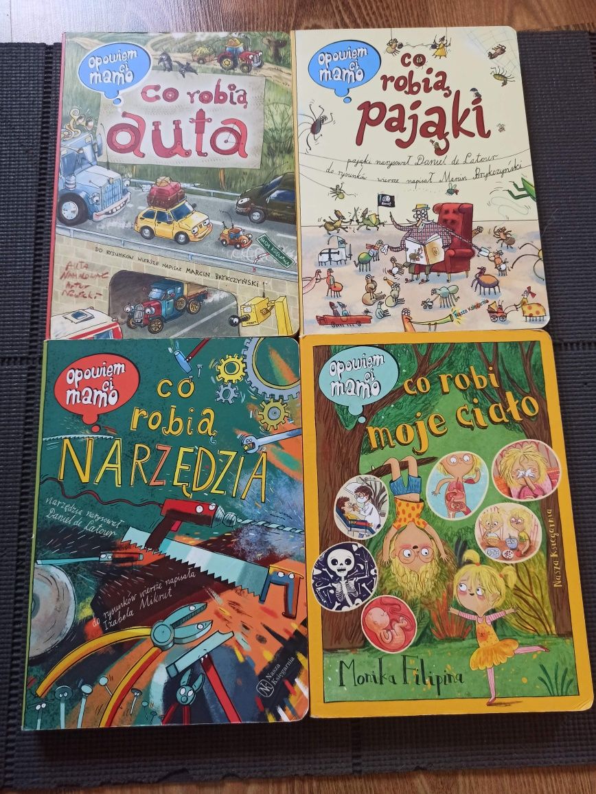 Książeczki Opowiem Ci mamo Co robią pająki, moje ciało, narzęd