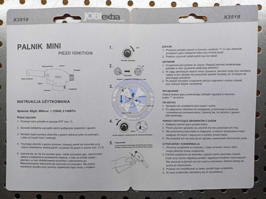 Palnik gazowy do lutowania z zapłonem PIEZO Palnik z zapłonem