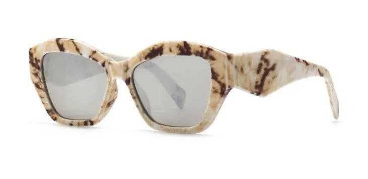 Солнцезащитные очки зеркальные кошачий глаз унисекс