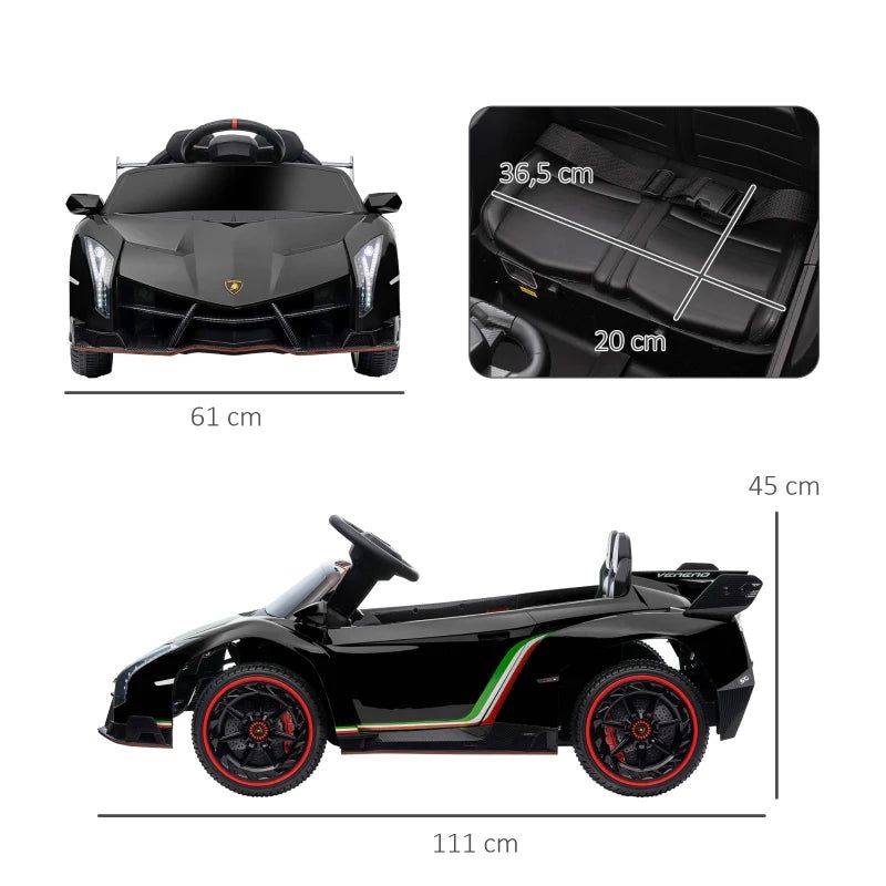 Carro Elétrico Lamborghini 12V - 7 km/h - Preto