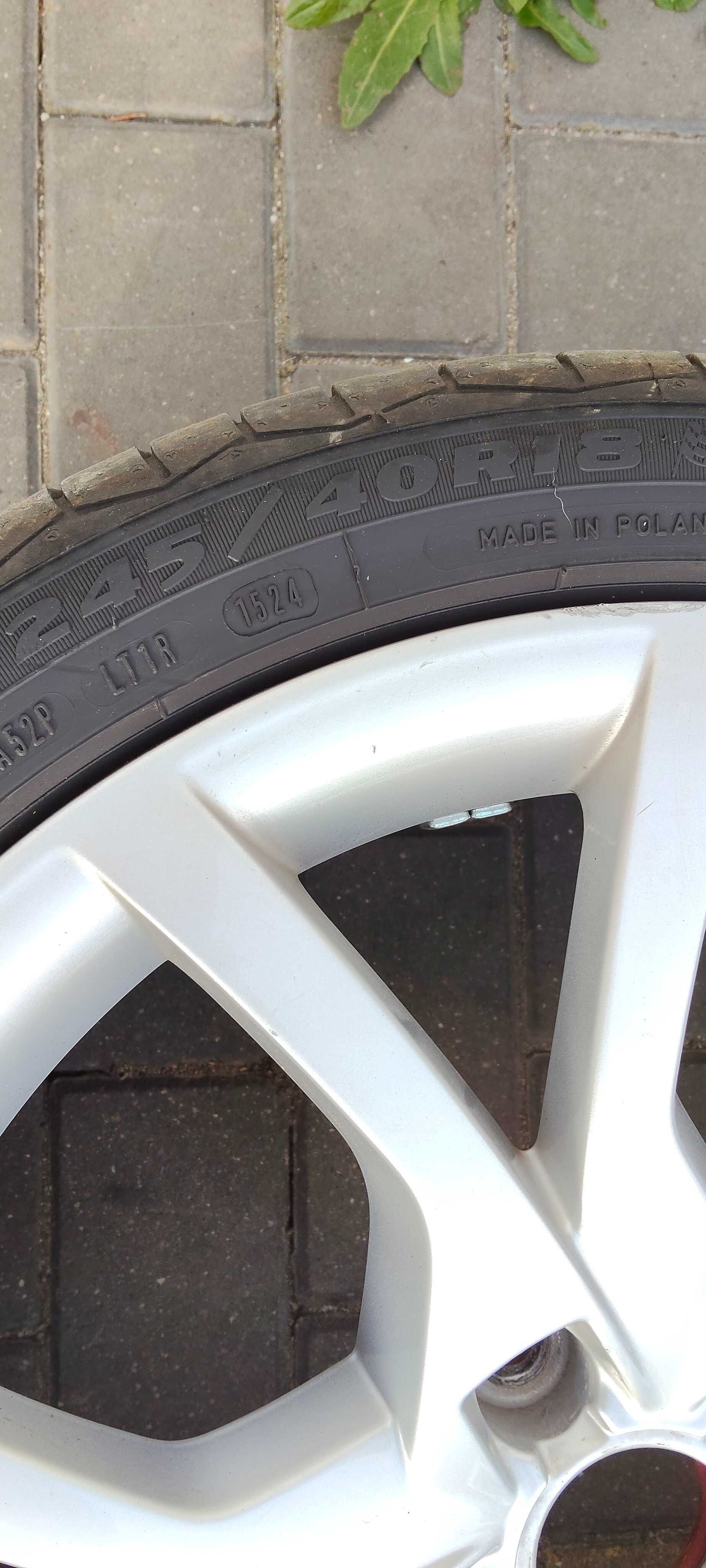 Felgi 18 do Audi A6, A5 A4 Rozstaw śrub 5 x 112. Opony Dębica Presto