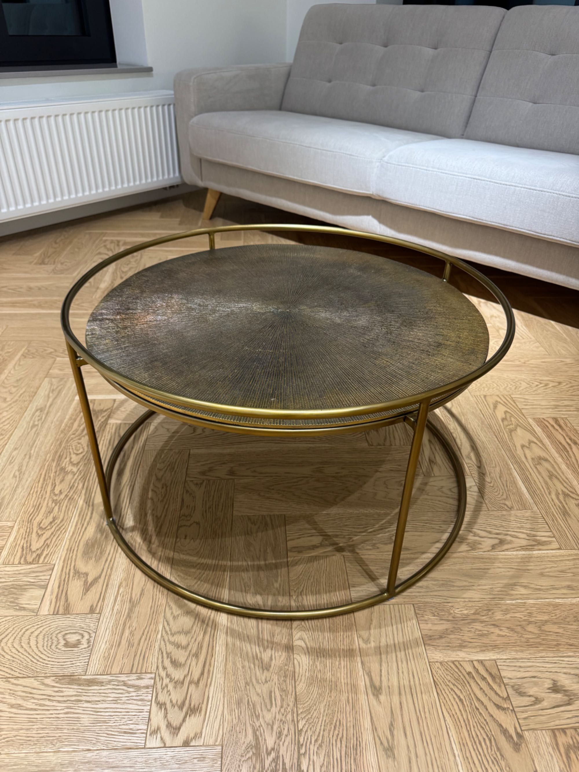 Stolik okrągły Miloo Home 75x75x40 cm Metal