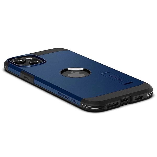 Etui Spigen Tough Armor MagSafe z podstawką na iPhone 15 Plus - niebie